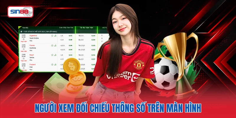 Người xem đối chiếu thông số trên màn hình
